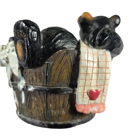 Planter trinket holder soap dish bear bubble bath Rustic anthropomorphic - Picture 3 of 7
